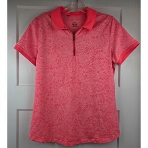 Under Armour Women's Zinger Jacquard Zip Polo Short Sleeve Pink Golf Size Medium